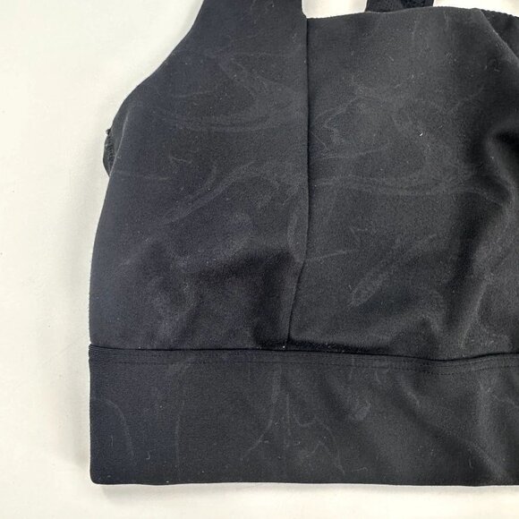 All in Motion  Sports Bra Black Light Grey Marbling Design Size Large - Picture 2 of 8